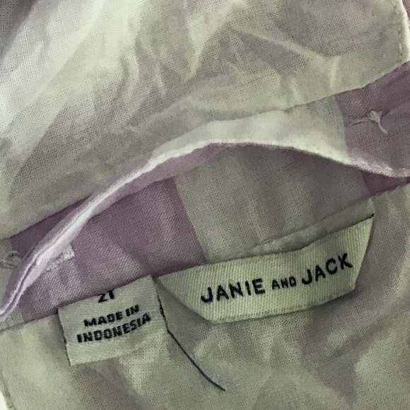 Little Girl Janie and Jack Purple Gingham Pant Set Size 2T - Picture 6 of 8